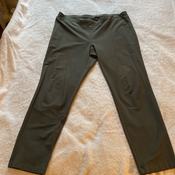Eileen Fisher green stretch ankle-length pants - Picture 2 of 5